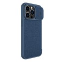 Nillkin Qin Cloth Pro Case etui do iPhone 14 Pro Max osłona na aparat kabura pokrowiec obudowa z klapką niebieski