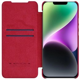 Nillkin Qin Leather Pro Case etui iPhone 14 Plus osłona na aparat kabura pokrowiec obudowa z klapką czerwony