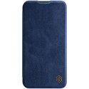 Nillkin Qin Leather Pro Case etui iPhone 14 Plus osłona na aparat kabura pokrowiec obudowa z klapką niebieski