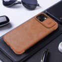 Nillkin Qin Leather Pro Case etui iPhone 14 Plus osłona na aparat kabura pokrowiec obudowa z klapką niebieski