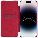 Nillkin Qin Leather Pro Case etui iPhone 14 Pro Max osłona na aparat kabura pokrowiec obudowa z klapką czerwony