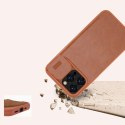 Nillkin Qin Leather Pro Case etui iPhone 14 Pro osłona na aparat kabura pokrowiec obudowa z klapką brązowy