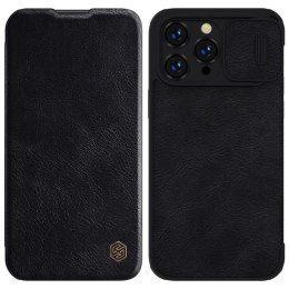 Nillkin Qin Leather Pro Case etui iPhone 14 Pro osłona na aparat kabura pokrowiec obudowa z klapką czarny