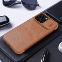 Nillkin Qin Leather Pro Case etui iPhone 14 Pro osłona na aparat kabura pokrowiec obudowa z klapką czarny