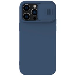 Nillkin CamShield Silky Silicone Case etui iPhone 14 Pro pokrowiec z osłoną na aparat niebieski