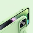 Nillkin CamShield Silky Silicone Case etui iPhone 14 pokrowiec z osłoną na aparat zielony