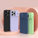 Nillkin CamShield Silky Silicone Case etui iPhone 14 Pro Max pokrowiec z osłoną na aparat zielony