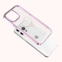 Etui silikonowe z kryształami Swarovski Kingxbar Wish Series do iPhone 14 - różowe