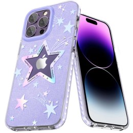 Kingxbar Heart Star Series etui iPhone 14 Plus etui w gwiazdki purple star