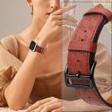 Strap Leather skórzany pasek Apple Watch Ultra, SE, 9, 8, 7, 6, 5, 4, 3, 2, 1 (49, 45, 44, 42 mm) opaska bransoleta czerwony