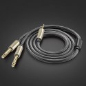 Ugreen kabel przewód audio mini jack 3,5 mm - 2 x jack 6,35mm 1m szary (AV126)