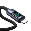 Kabel Joyroom Prism Series A16 Lightning / USB-A 2.4A 1.2m z wyświetlaczem LED - czarny