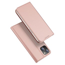 Etui do iPhone 15 Plus pokrowiec z klapką i portfelem Dux Ducis Skin Pro - różowe