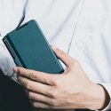 Skórzane etui z klapką i osłoną aparatu do Samsung Galaxy Z Fold 5 Nillkin Qin Leather Pro - brązowy