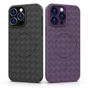 Plecione etui MagSafe Woven Case do iPhone 15 Pro - granatowe