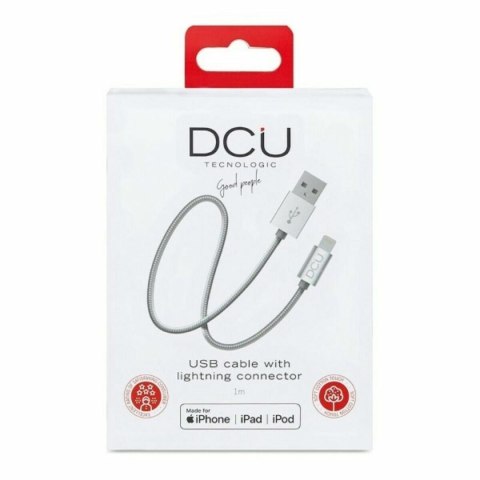 USB charger cable Lightning iPhone DCU Silver 1 m