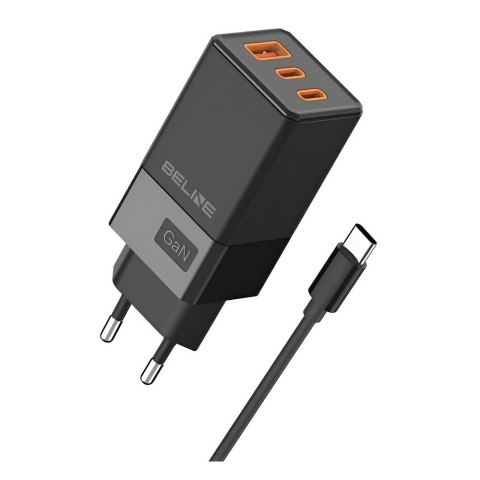 Ładowarka sieciowa 65W GaN 2xUSB-C + USB-A +Kabel USB-C Czarna