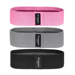 Wozinsky zestaw 3x materiałowe taśmy gumy oporowe mini band do ćwiczeń joga fitness crossfit (WFB-01)