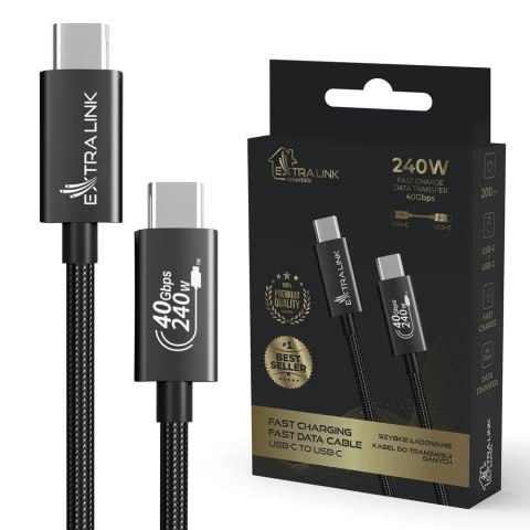 Kabel USB Type-C do USB Typ-C Smart Life Braided 240W 2m czarny