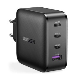 Ugreen szybka ładowarka GaN PPS 65W USB / 3x USB Typ C QC 3.0 Power Delivery SCP FCP AFC (azotek galu) czarny (CD224 70774)