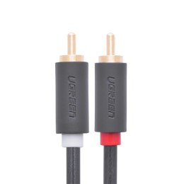 Kabel Ugreen AV104 30747 audio 2RCA (męski) / 2RCA (męski) 1m - szary