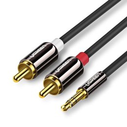 Kabel Ugreen AV116 10749 audio mini jack 3,5 mm (męski) / 2RCA (męski) 1m - czarny