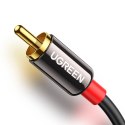 Kabel Ugreen AV116 10749 audio mini jack 3,5 mm (męski) / 2RCA (męski) 1m - czarny