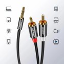 Kabel Ugreen AV116 10749 audio mini jack 3,5 mm (męski) / 2RCA (męski) 1m - czarny