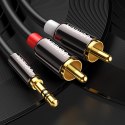 Kabel Ugreen AV116 10749 audio mini jack 3,5 mm (męski) / 2RCA (męski) 1m - czarny