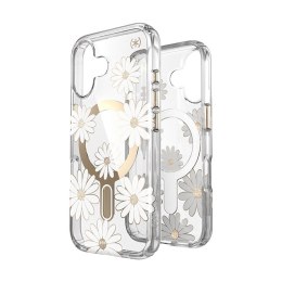 Speck Presidio Lux ClickLock & MagSafe - Case for iPhone 16 (Sunshine Daisies / Clear / Gold)