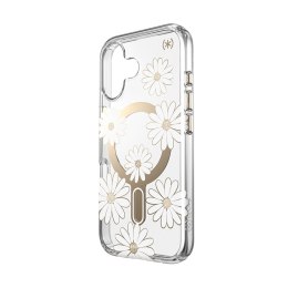 Speck Presidio Lux ClickLock & MagSafe - Case for iPhone 16 (Sunshine Daisies / Clear / Gold)