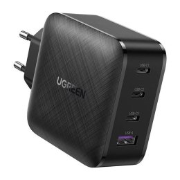 Ugreen szybka ładowarka GaN PPS 65W USB / 3x USB Typ C QC 3.0 Power Delivery SCP FCP AFC (azotek galu) czarny (CD224 70774)