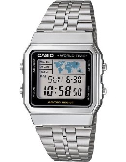 CASIO VINTAGE World Time - Silver & Black