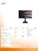 Monitor 23.8 24P1 IPS DVI DP HDMI Pivot Głośniki