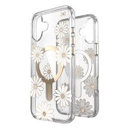 Speck Presidio Lux ClickLock & MagSafe - Case for iPhone 16 Plus (Sunshine Daisies / Clear / Gold)