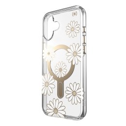 Speck Presidio Lux ClickLock & MagSafe - Case for iPhone 16 Plus (Sunshine Daisies / Clear / Gold)