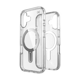 Speck Presidio Perfect-Clear ClickLock & MagSafe - Case for iPhone 16 (Clear / Chrome Finish / Serene Silver)