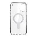 Speck Presidio Perfect-Clear ClickLock & MagSafe - Case for iPhone 16 Plus (Clear / Chrome Finish / Serene Silver)