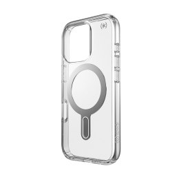 Speck Presidio Perfect-Clear ClickLock & MagSafe - Case for iPhone 16 Pro (Clear / Chrome Finish / Serene Silver)