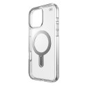 Speck Presidio Perfect-Clear ClickLock & MagSafe - Case for iPhone 16 Pro Max (Clear / Chrome Finish / Serene Silver)