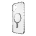 Speck Presidio Perfect-Clear Grip ClickLock & MagSafe - Case for iPhone 16 Plus (Clear / Chrome Finish / Serene Silver)