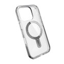 Speck Presidio Perfect-Clear Grip ClickLock & MagSafe - Case for iPhone 16 Pro (Clear / Chrome Finish / Serene Silver)