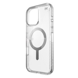 Speck Presidio Perfect-Clear Grip MagSafe - Case for iPhone 16 Pro Max (Clear / Chrome Finish / Serene Silver)