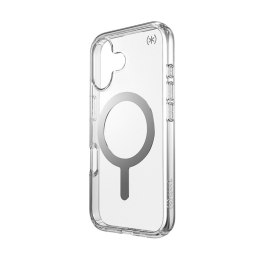 Speck Presidio Perfect-Clear MagSafe - Case for iPhone 16 (Clear / Chrome Finish / Serene Silver)