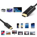 Choetech jednokierunkowy kabel adapter przejściówka z USB Typ C (męski) na HDMI 2.0 (męski) 4K 60Hz 1,8m czarny (CH0019)