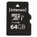 Micro SD Memory Card with Adaptor INTENSO 34234 UHS-I XC Premium Black - 128 GB