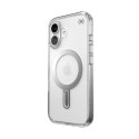 Speck Presidio Perfect-Clear ClickLock & MagSafe - Case for iPhone 16 (Clear / Chrome Finish / Serene Silver)