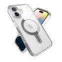 Speck Presidio Perfect-Clear ClickLock & MagSafe - Case for iPhone 16 (Clear / Chrome Finish / Serene Silver)