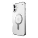 Speck Presidio Perfect-Clear ClickLock & MagSafe - Case for iPhone 16 Plus (Clear / Chrome Finish / Serene Silver)