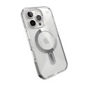 Speck Presidio Perfect-Clear Grip ClickLock & MagSafe - Case for iPhone 16 Pro (Clear / Chrome Finish / Serene Silver)